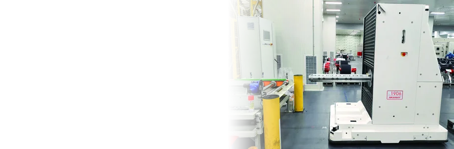 Robot móvil de elevación transfiriendo materiales